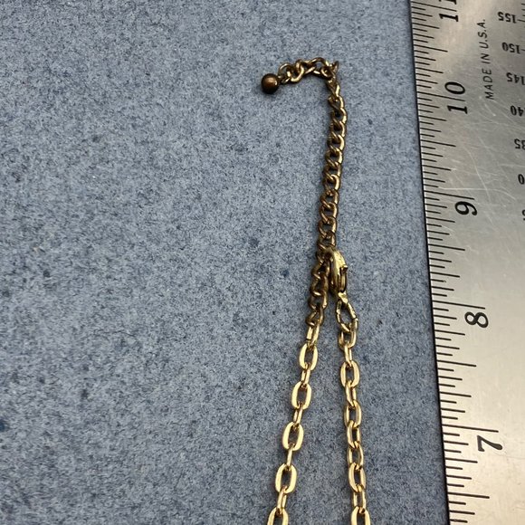 Organic Shaped Gold Necklace As Is Graduated Adjustable Chain Link Lobster Claw - Picture 9 of 11